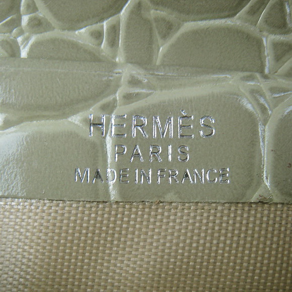 Cheap Replica Hermes Gray Crocodile Veins Wallet H006